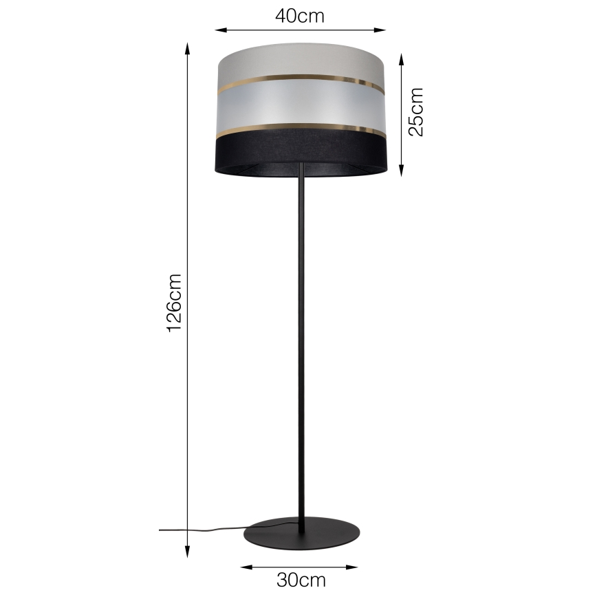 Gulvlampe CORAL 1xE27/60W/230V sort/grå