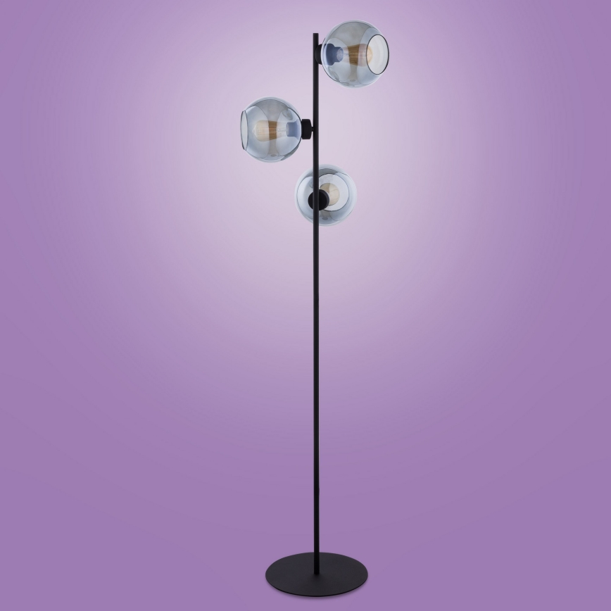 Gulvlampe CUBUS 3xE27/60W/230V sort