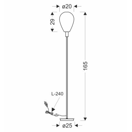 Gulvlampe DENSO 1xG9/5W/230V sort krom
