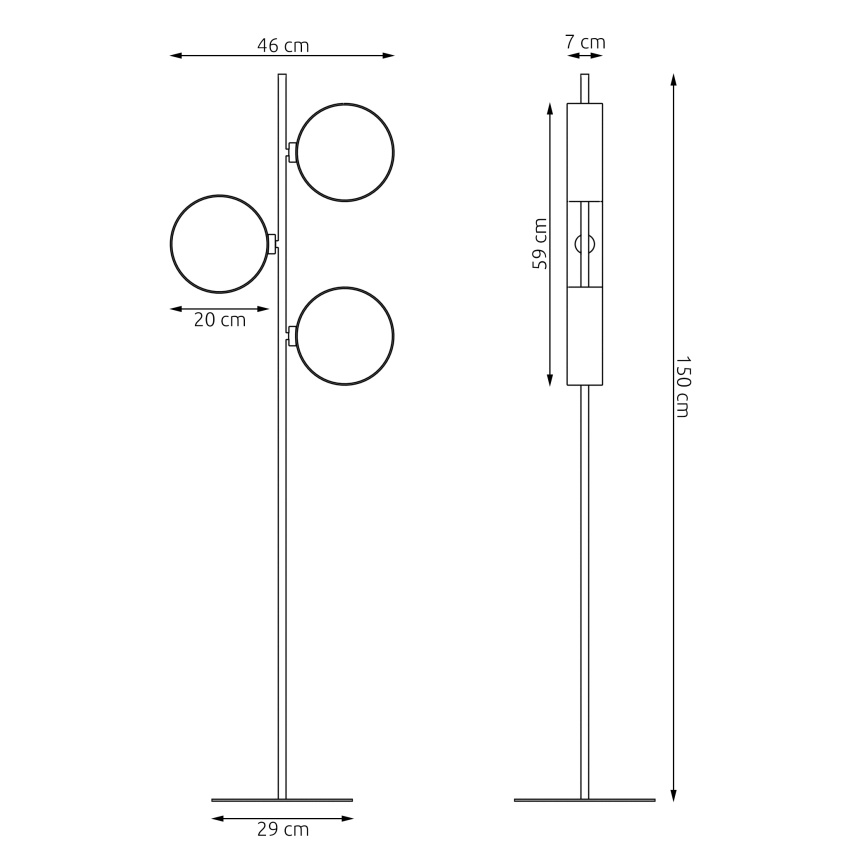 Gulvlampe DRUMZ 3xE14/10W/230V grå