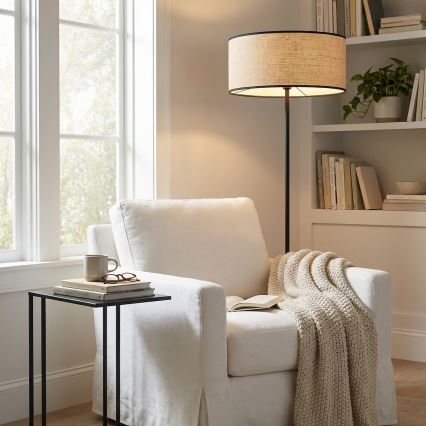 Gulvlampe ECO 1xE27/15W/230V beige/rattan