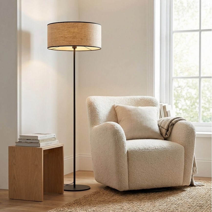 Gulvlampe ECO 1xE27/15W/230V beige/rattan