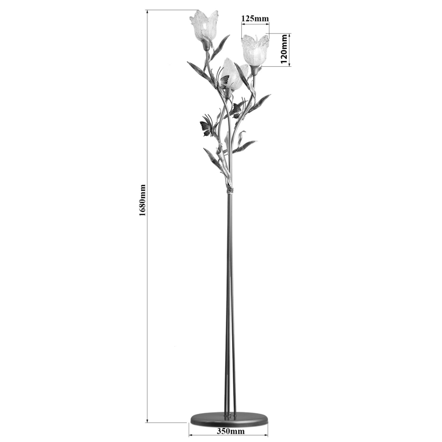 Gulvlampe EDEN 3xE14/40W/230V Murano-glas