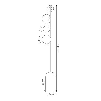 Gulvlampe ETNO 4xG9/8W/230V hvid