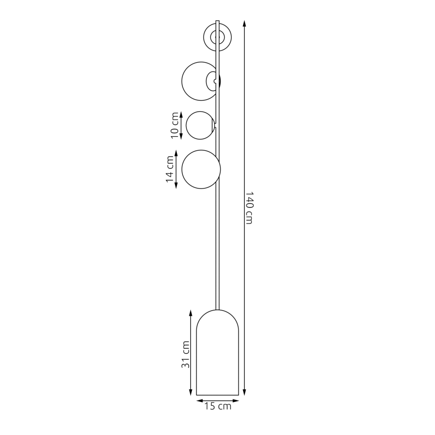 Gulvlampe ETNO 4xG9/8W/230V sort