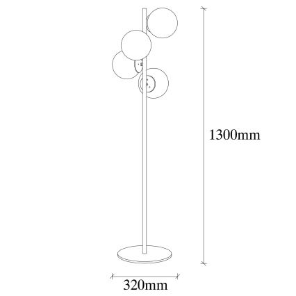 Gulvlampe FAZE 4xE27/100W/230V