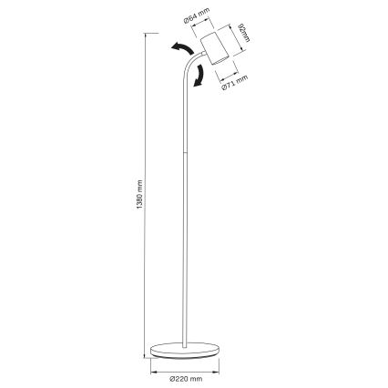 Gulvlampe FELIX 1xGU10/9W/230V sort