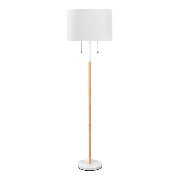 Gulvlampe FOGO 2xE27/15W/230V hvid/beige