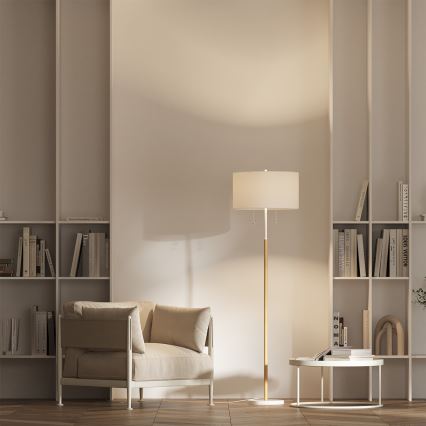 Gulvlampe FOGO 2xE27/15W/230V hvid/beige