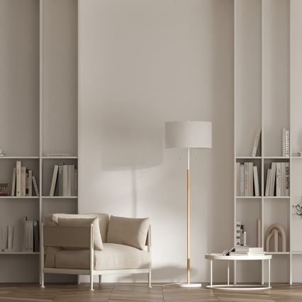 Gulvlampe FOGO 2xE27/15W/230V hvid/beige
