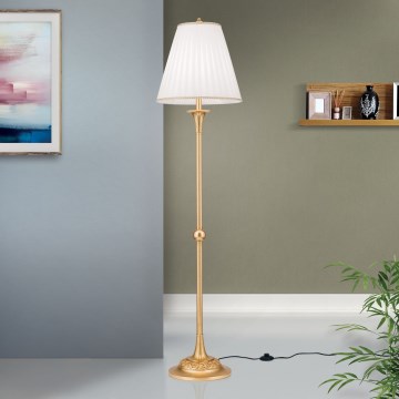 Gulvlampe FONSA 1xE27/60W/230V hvid/guldfarvet