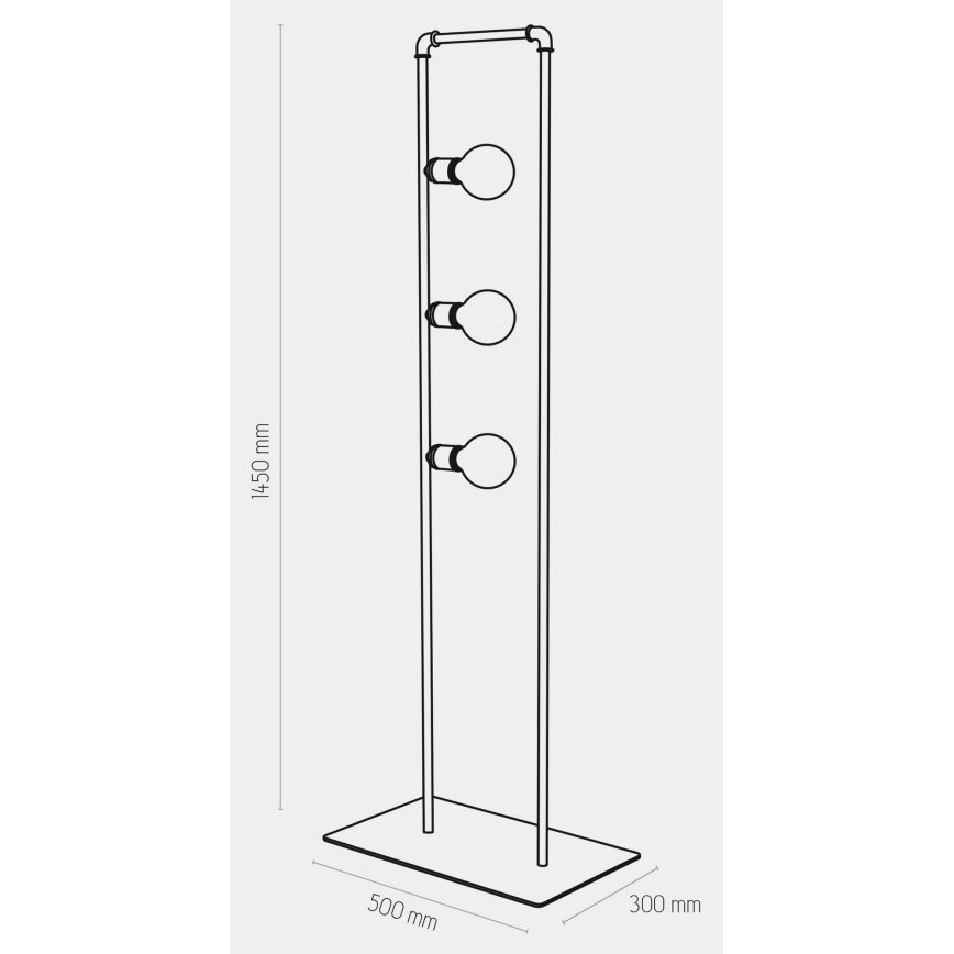 Gulvlampe HYDRIA 3xE27/60W/230V sort