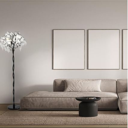 Gulvlampe i krystal 5xG9/40W/230V sort