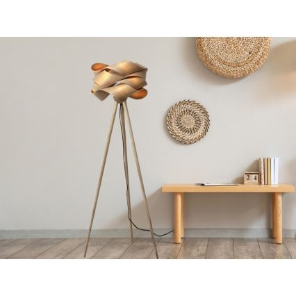 Gulvlampe i træ 1xE27/60W/230V massiv/finér/ask