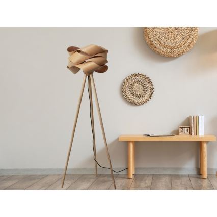 Gulvlampe i træ 1xE27/60W/230V massiv/finér/ask