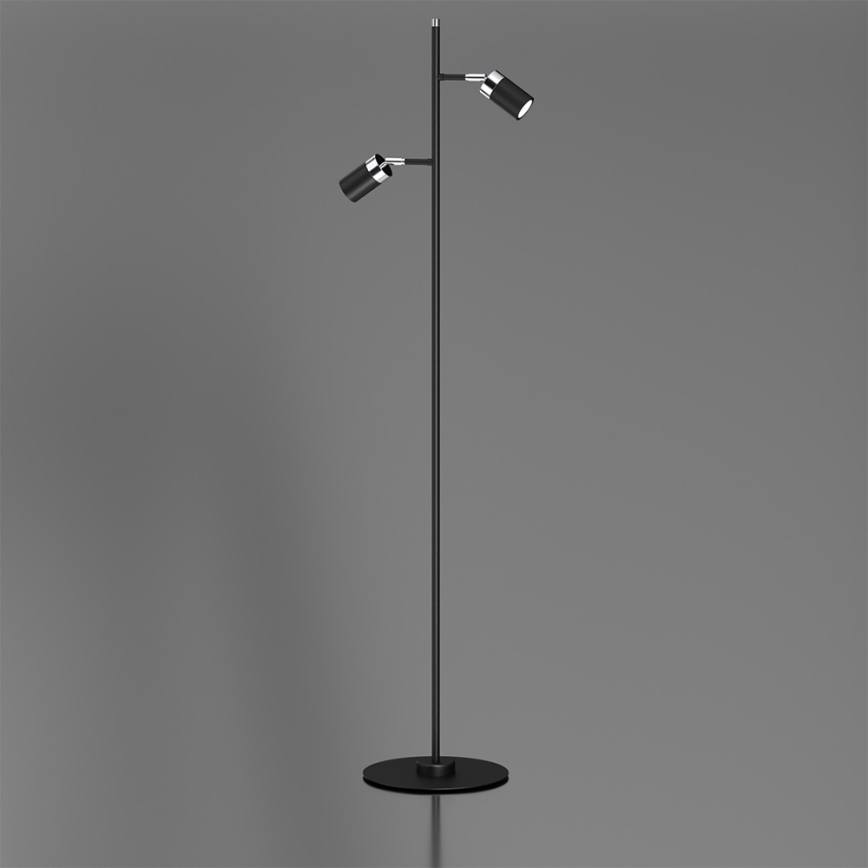 Gulvlampe JOKER 2xGU10/25W/230V sort/skinnende krom