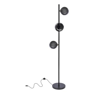 Gulvlampe KAMA 3xG9/28W/230V sort/røget sort