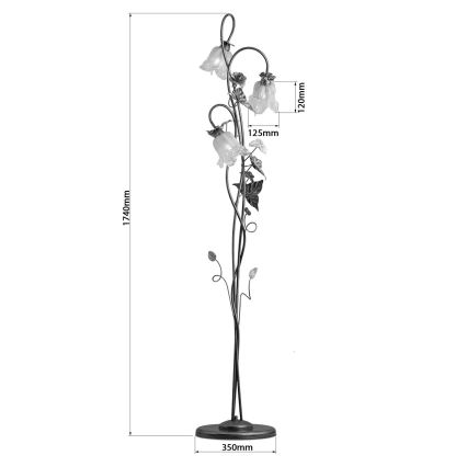 Gulvlampe KATERINA 3xE14/40W/230V Murano-glas
