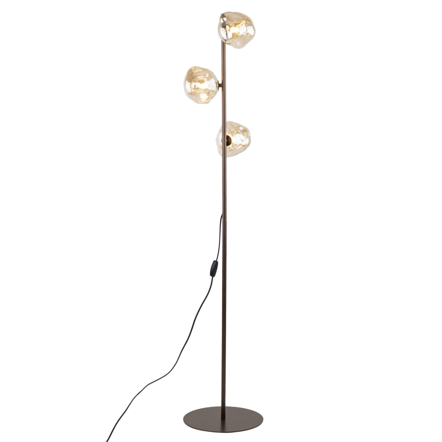 Gulvlampe LAVA 3xG9/8W/230V bronzefarvet/røget beige