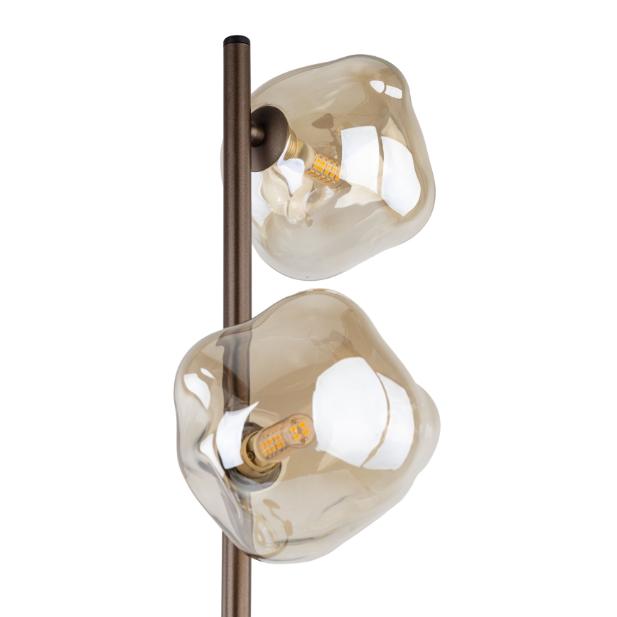 Gulvlampe LAVA 3xG9/8W/230V bronzefarvet/røget beige