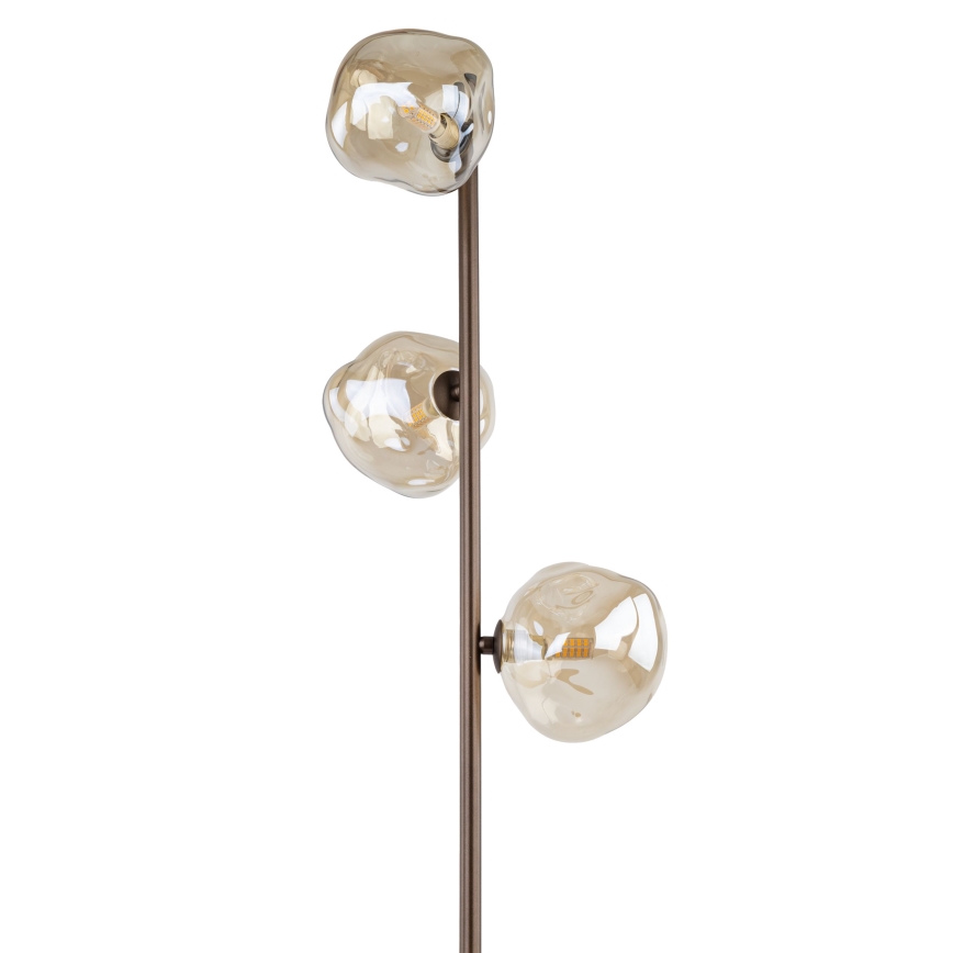 Gulvlampe LAVA 3xG9/8W/230V bronzefarvet/røget beige