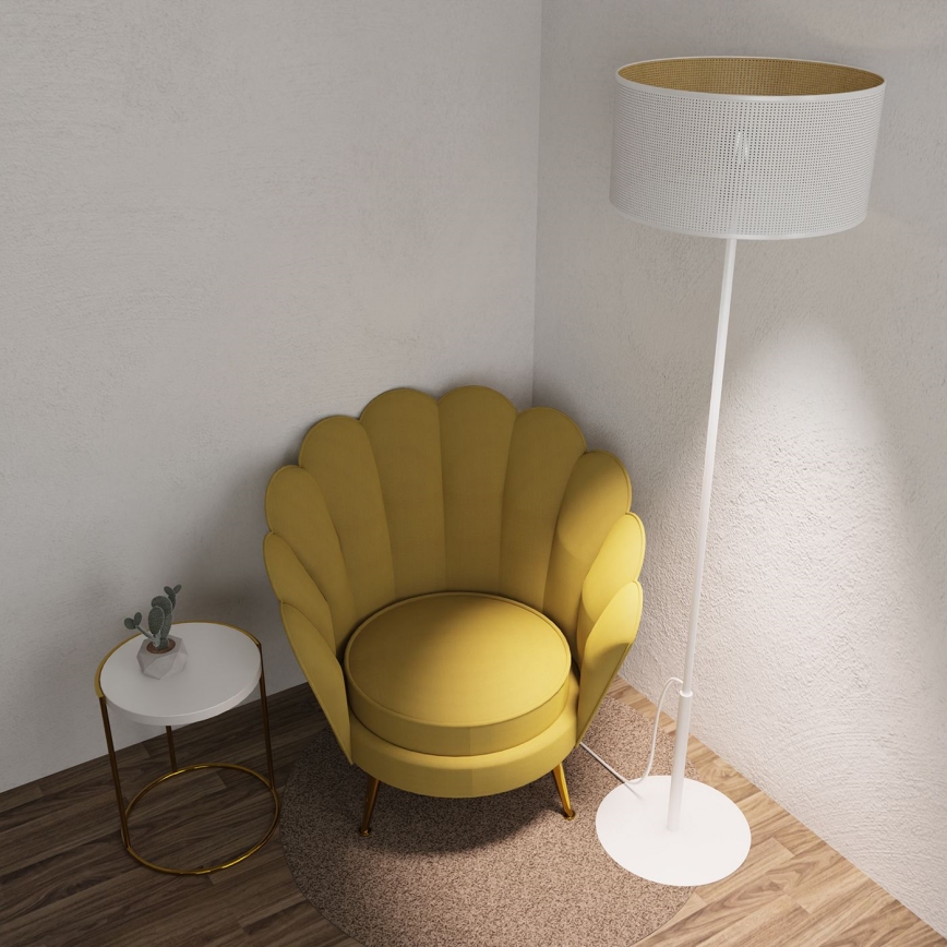 Gulvlampe LOFT SHADE 1xE27/60W/230V hvid/gylden