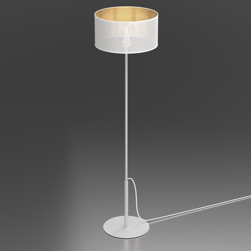 Gulvlampe LOFT SHADE 1xE27/60W/230V hvid/gylden