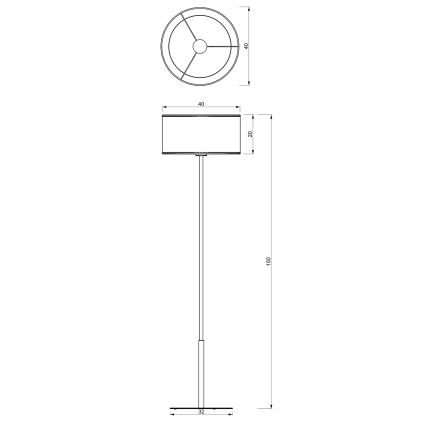 Gulvlampe LOFT SHADE 1xE27/60W/230V hvid/gylden