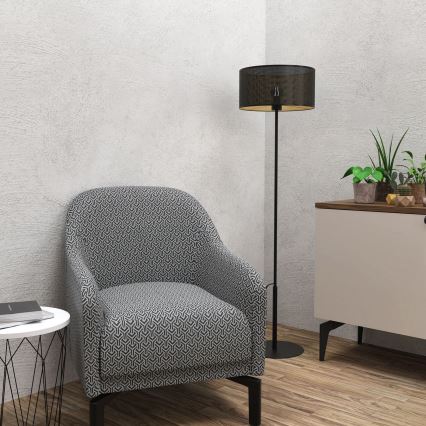 Gulvlampe LOFT SHADE 1xE27/60W/230V sort/gylden