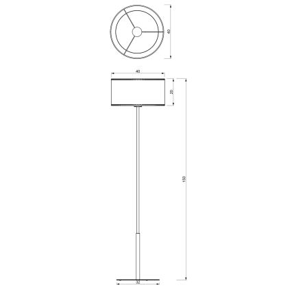 Gulvlampe LOFT SHADE 1xE27/60W/230V sort