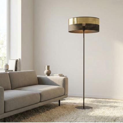 Gulvlampe LUX 1xE27/15W/230V sort/guld