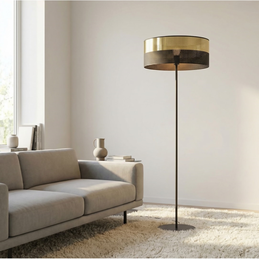 Gulvlampe LUX 1xE27/15W/230V sort/guld