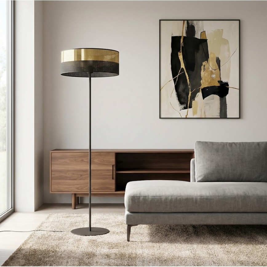 Gulvlampe LUX 1xE27/15W/230V sort/guld