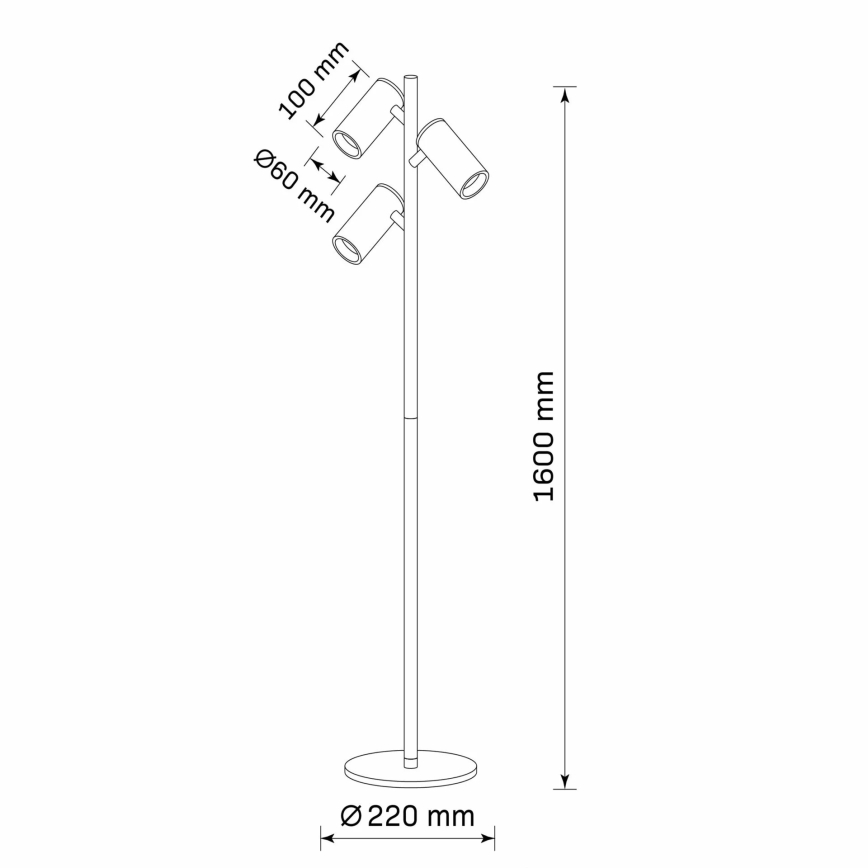 Gulvlampe MARIBEL 3xGU10/12W/230V sort