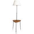 Gulvlampe med bord 1xE27/40W/230V sort/brun