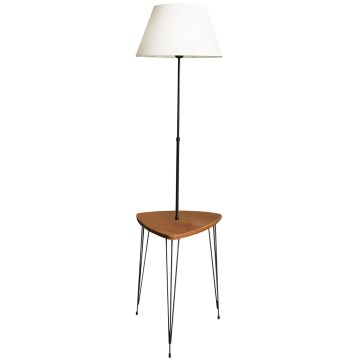 Gulvlampe med bord 1xE27/40W/230V sort/brun