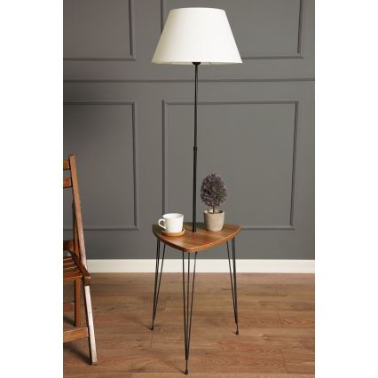 Gulvlampe med bord 1xE27/40W/230V sort/brun