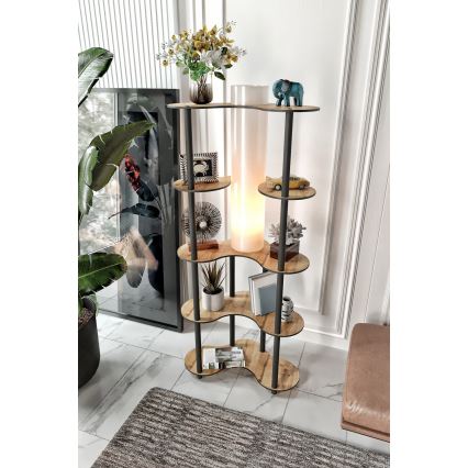 Gulvlampe med hylder 1xE27/40W/230V 150 cm sort/beige