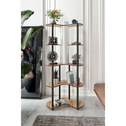 Gulvlampe med hylder 1xE27/40W/230V 150 cm sort/beige