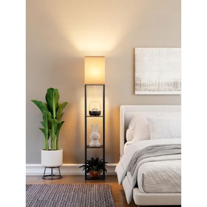 Gulvlampe med hylder 1xE27/40W/230V sort/hvid