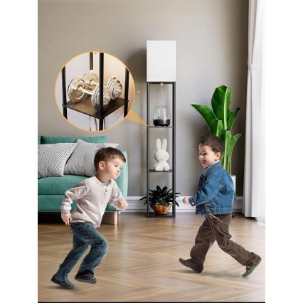 Gulvlampe med hylder 1xE27/40W/230V sort/hvid