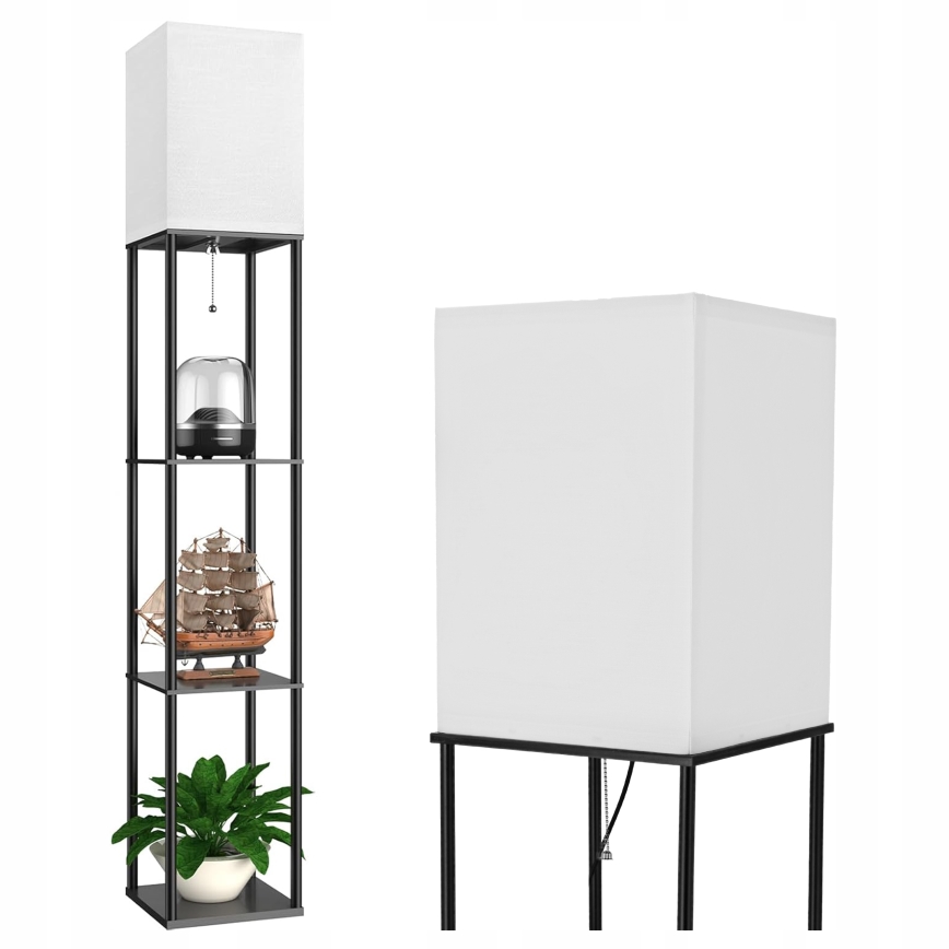 Gulvlampe med hylder 1xE27/40W/230V sort/hvid