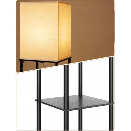 Gulvlampe med hylder 1xE27/40W/230V sort/hvid