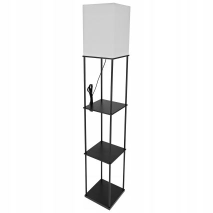 Gulvlampe med hylder 1xE27/40W/230V sort/hvid