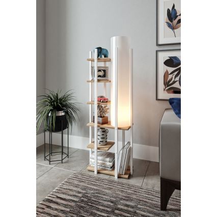 Gulvlampe med hylder MODA DOR 1xE27/40W/230V hvid/brun