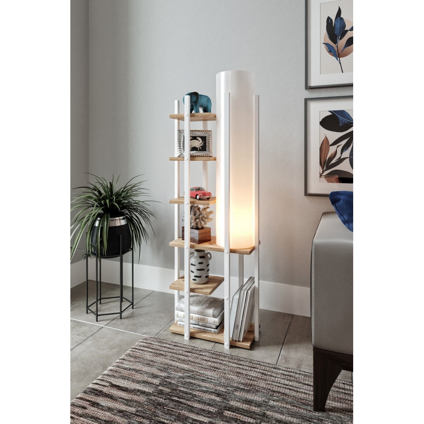 Gulvlampe med hylder MODA DOR 1xE27/40W/230V hvid/brun
