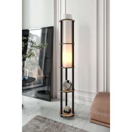 Gulvlampe med hylder NOTO 1xE27/40W/230V Beige/Sort
