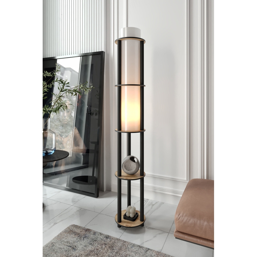 Gulvlampe med hylder NOTO 1xE27/40W/230V Beige/Sort