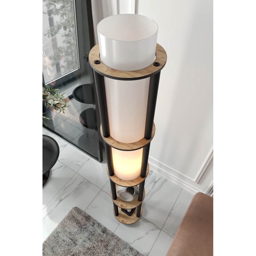 Gulvlampe med hylder NOTO 1xE27/40W/230V Beige/Sort