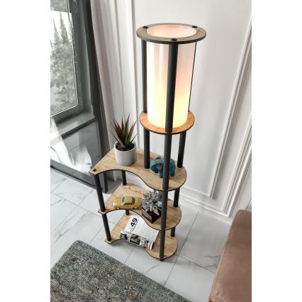 Gulvlampe med hylder NOTO 1xE27/40W/230V beige/sort